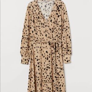HM crepe wrap dress animal print